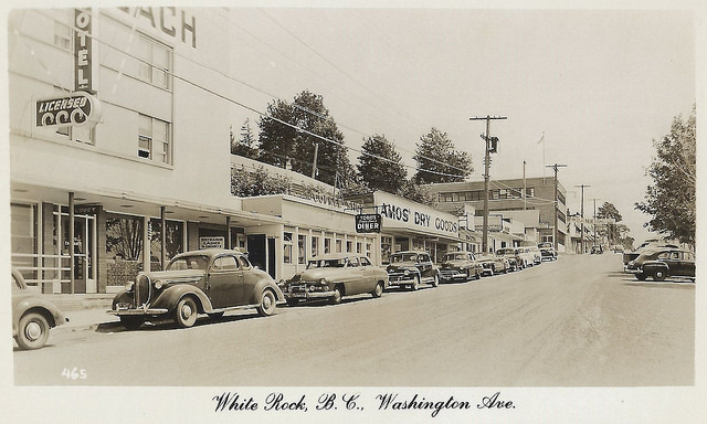 White Rock postcard 1953 by J. K. Walker